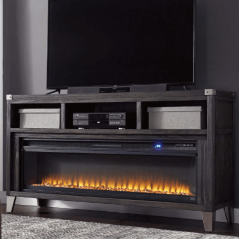 Todoe Large TV Stand with Fireplace By Ashley