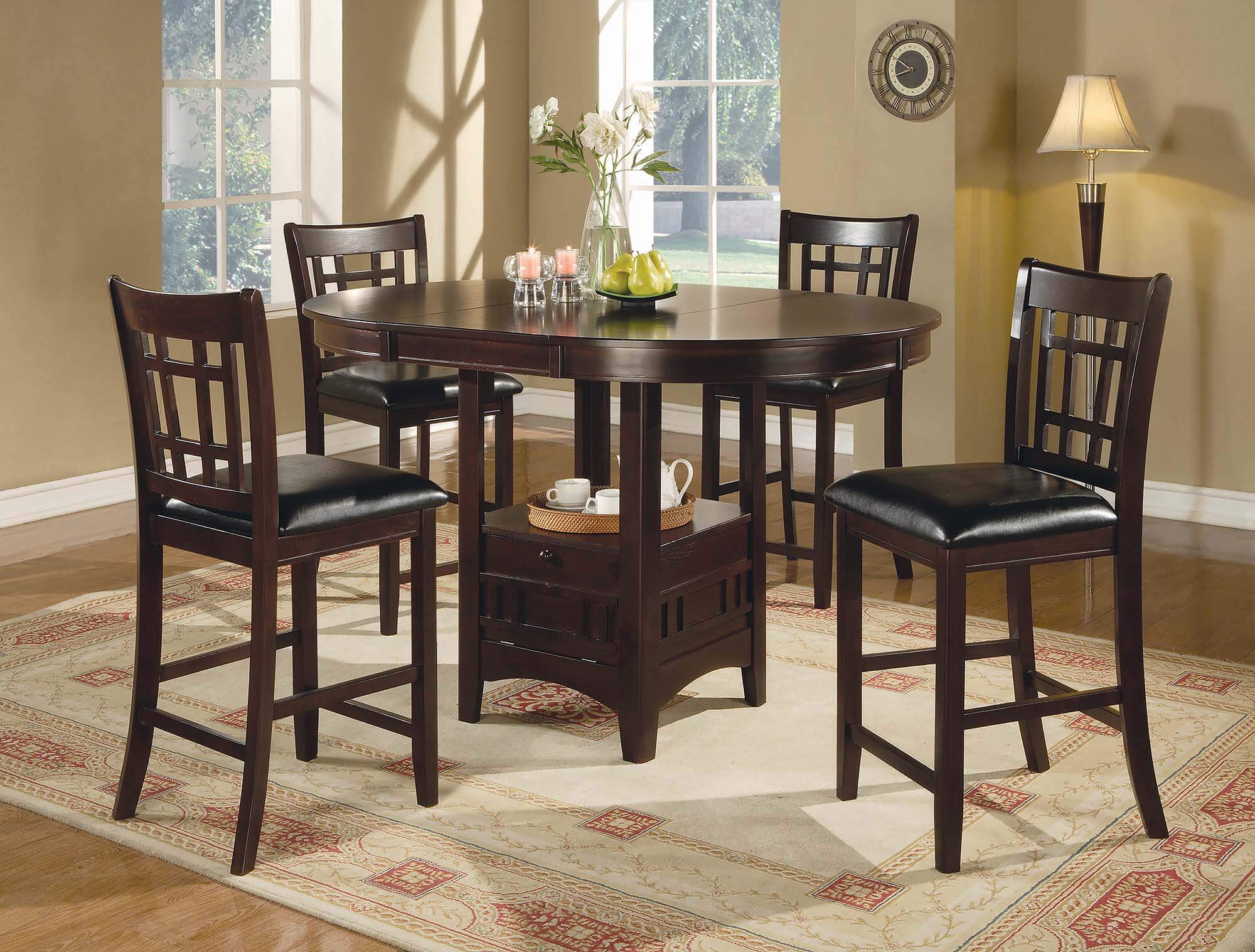 Lavon Cappuccino 5 Piece Dining Set by Coaster Furniture