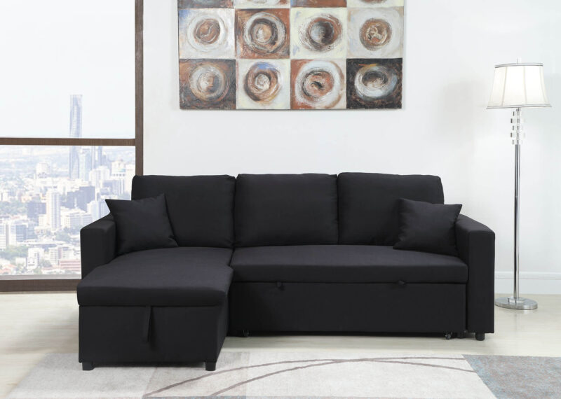 8067 Sofa Chase with storage in black milton green stars product image