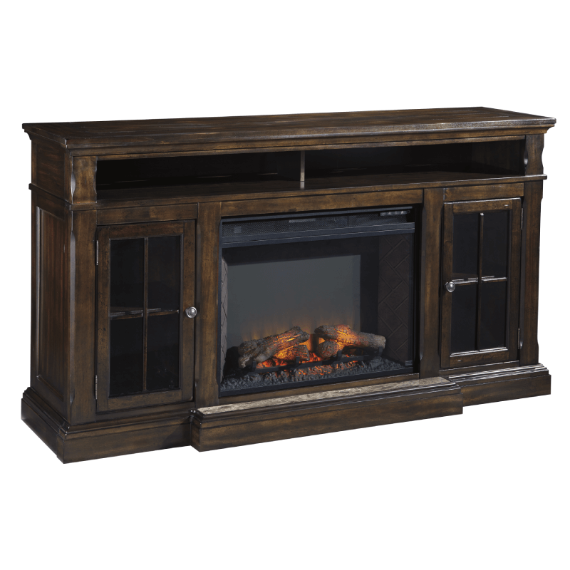 The Roddinton 72" TV Stand with fireplace no background by Ashley product image