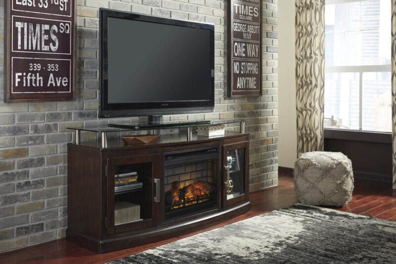 W757 Chanceen TV Stand with fireplace by Ashley