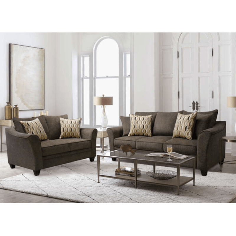 Atlantis Pecan Sofa and Loveseat Set by LJM Furniture product image
