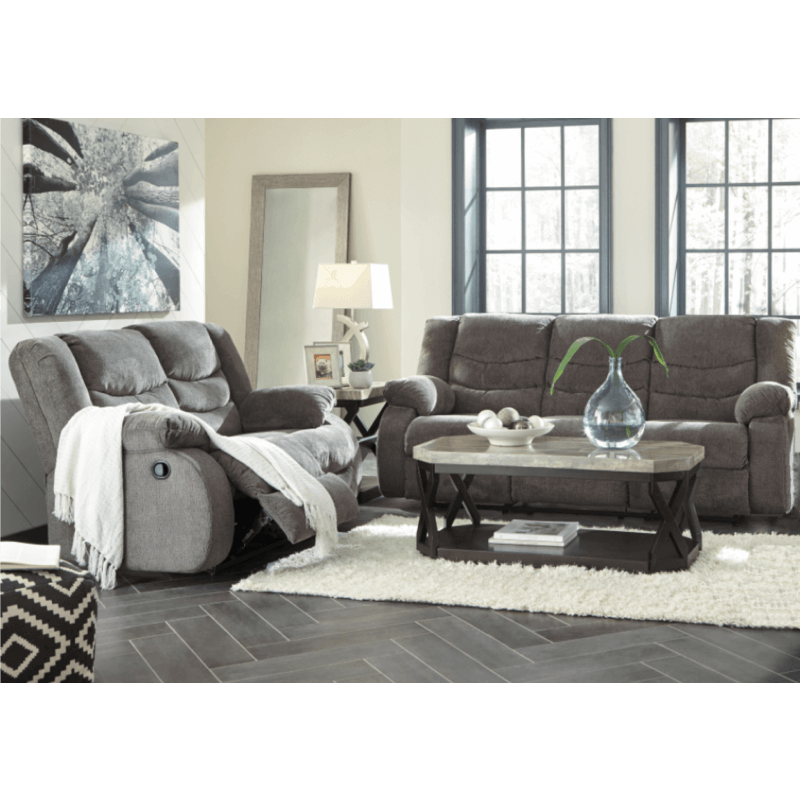 Tulen Reclining Sofa and Loveseat in Grey By Ashley