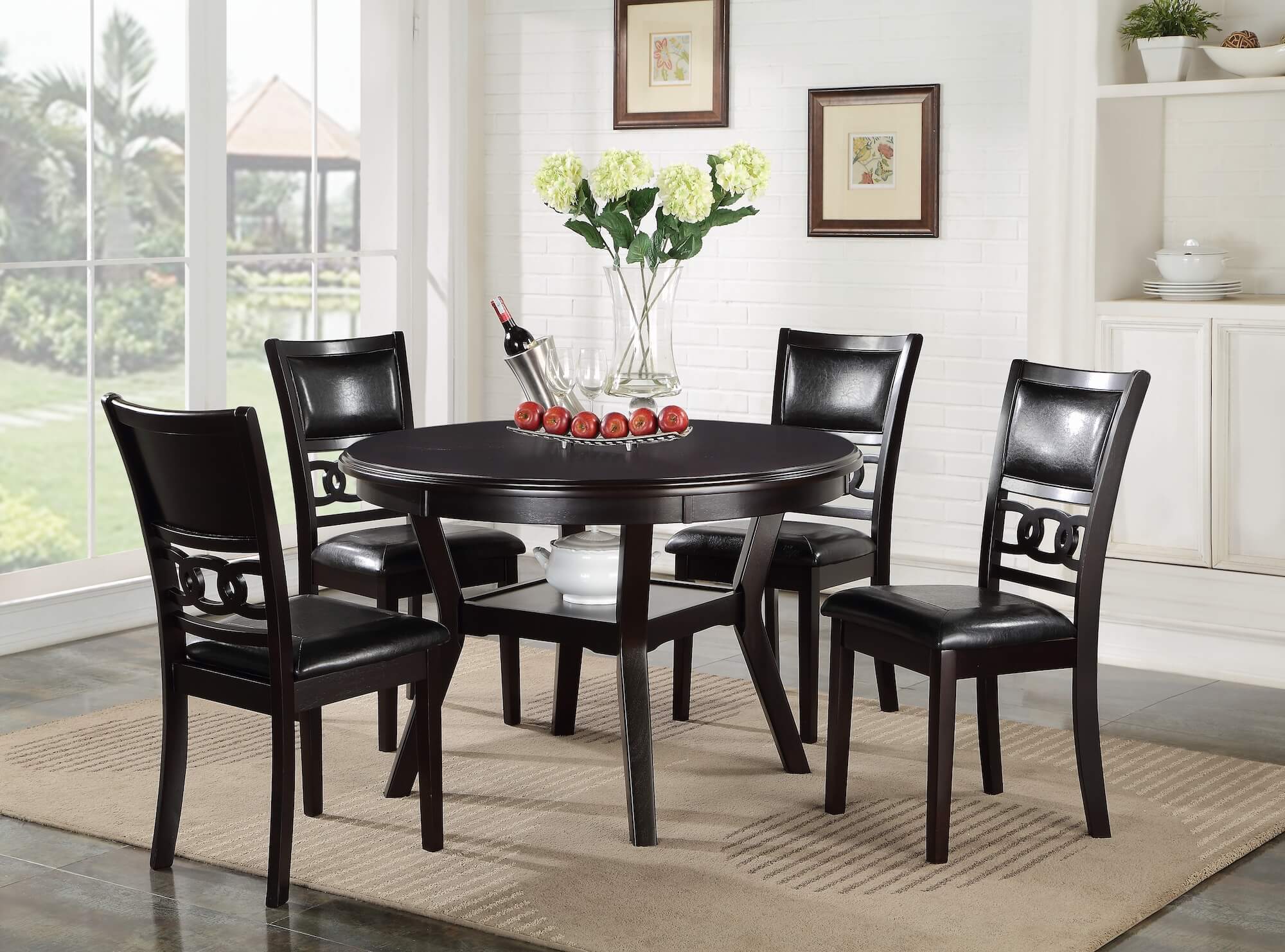 Gia Ebony 5 Piece Dining Set By New Classic Furniture