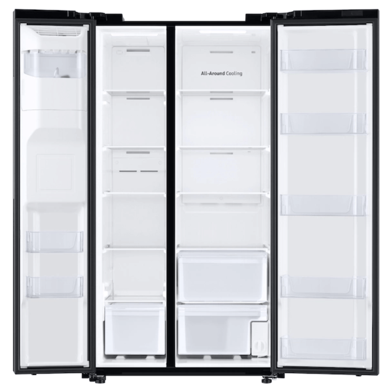 S27T5200SG Samsung 27.4 Cu. Ft. Side-by-Side Refrigerator in Black Stainless Steel open prductt image
