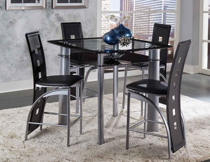 Sona Black 5 Piece Counter Height Dining Set By Home Elegance product image