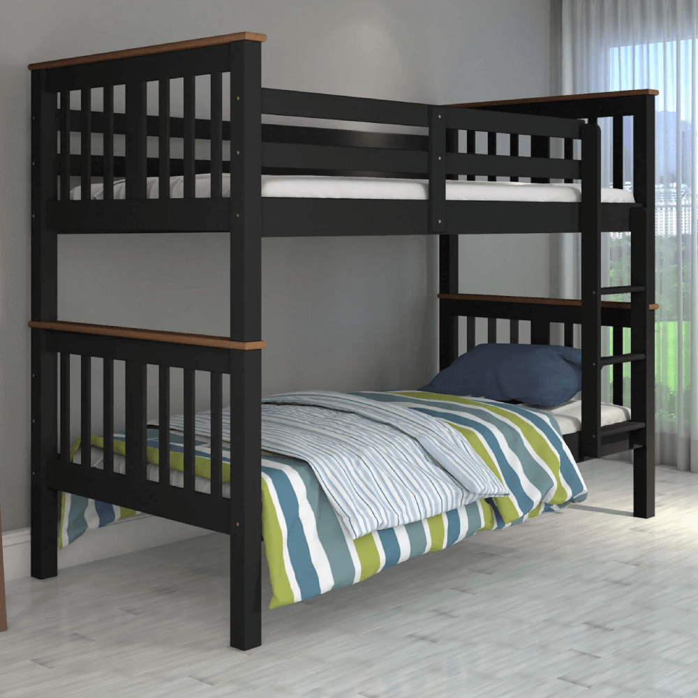 Twin over Twin  Bunkbed in Espresso and Honey Finish