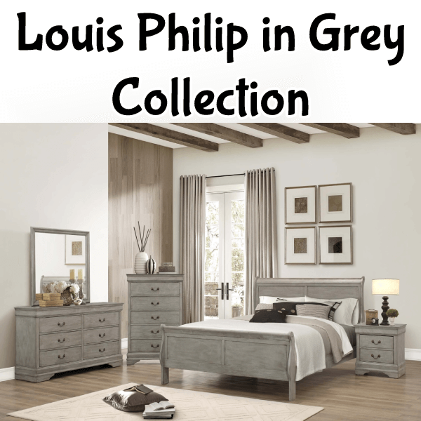 Crown Mark Louis Philip 5pc Sleigh Bedroom Set in Black B3950