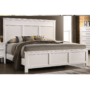 Andover Bed by crown mark with white wood paneling on the headboard and footboard