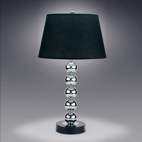 Crystal Table Lamp in Black by Crown Mark