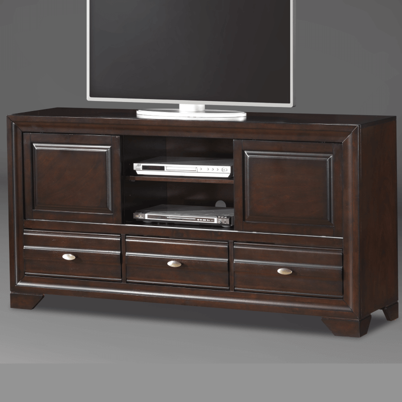 Stella tv stand by crown mark with 2 sliding doors and 3 frawers in espresso finish product image