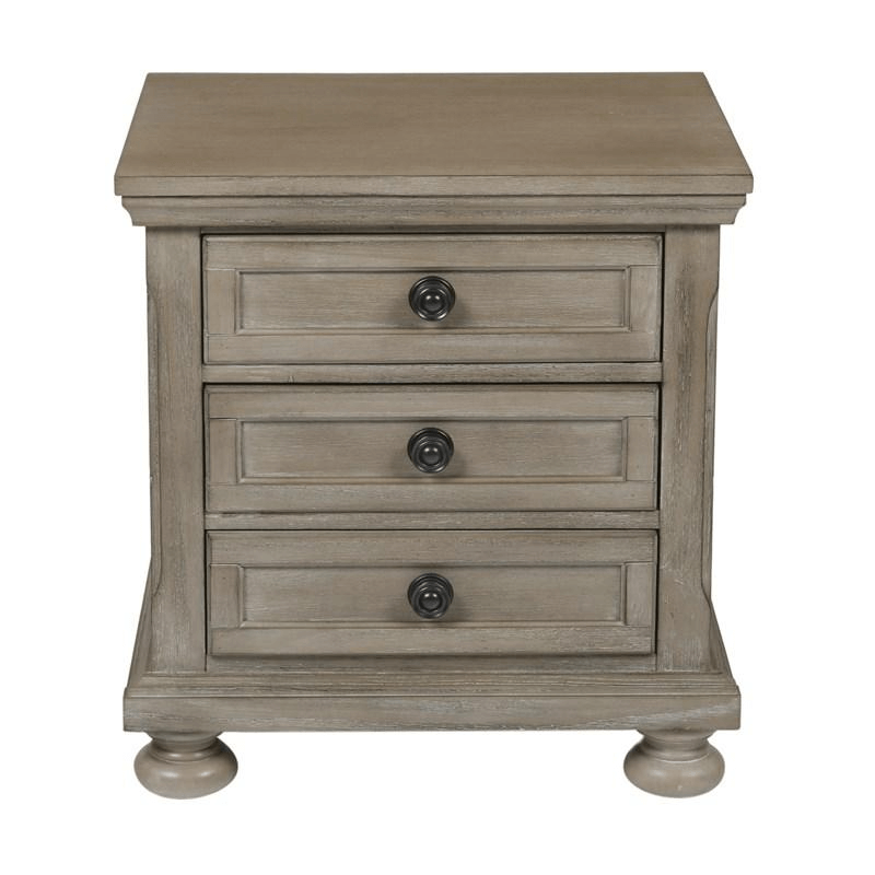 Allegra Pewter nightstand By New Classic Furniture with 3 drawers in wood finish product image