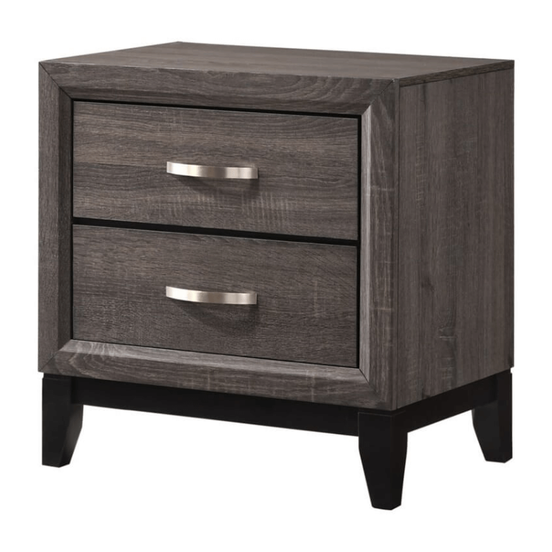 Akerson nightstand By Crown Mark with 2 drawers handles and wood finish product image