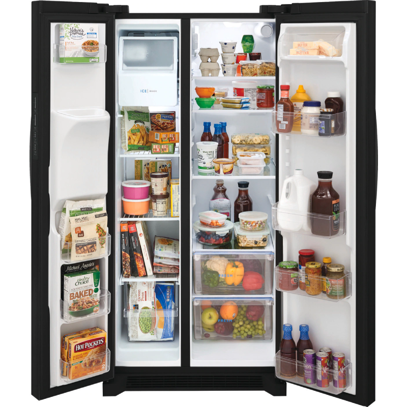 FRSS2323AB Frigidaire 22.3 Cu. Ft. 33'' Standard Depth Side by Side Refrigerator open with food product image