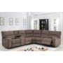 Solari Modular Sectional with 2 Power Recliners and 1 Manual Recliner By WFI product image power reclining suede brown fabric
