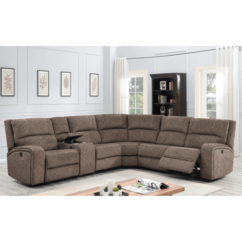 Solari Modular Sectional with 2 Power Recliners and 1 Manual Recliner By WFI
