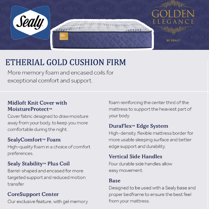 Sealy Etherial Gold Cushion Firm Mattress