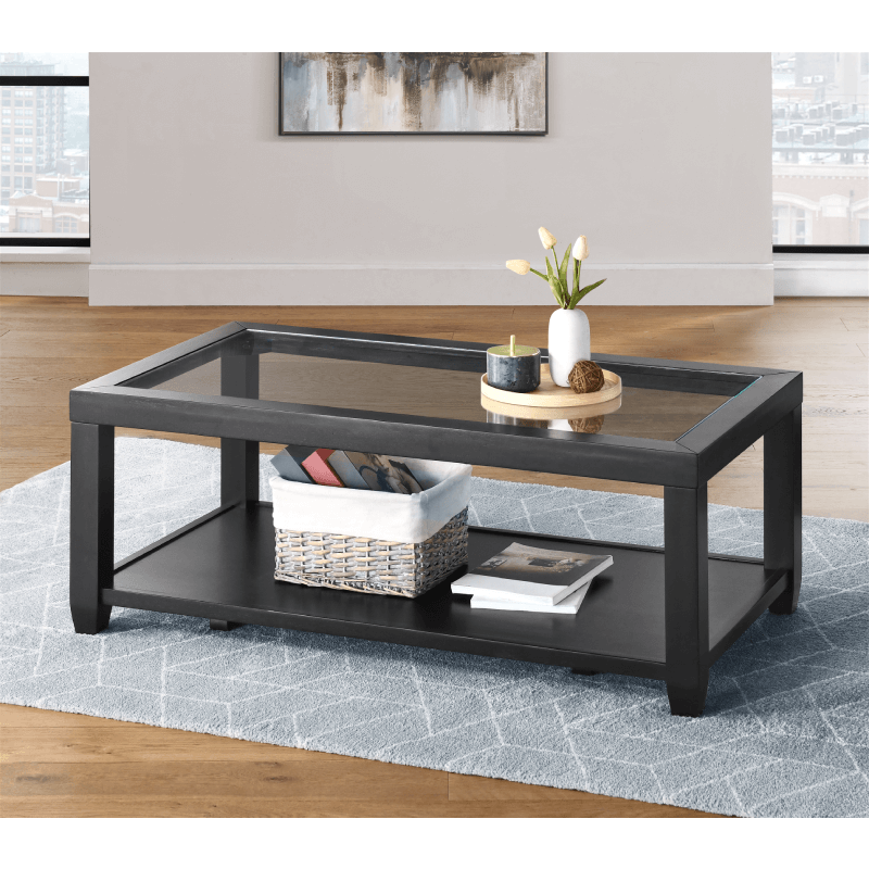 Cordero Glass Top Coffee Table In Black By Martin Svensson Home
