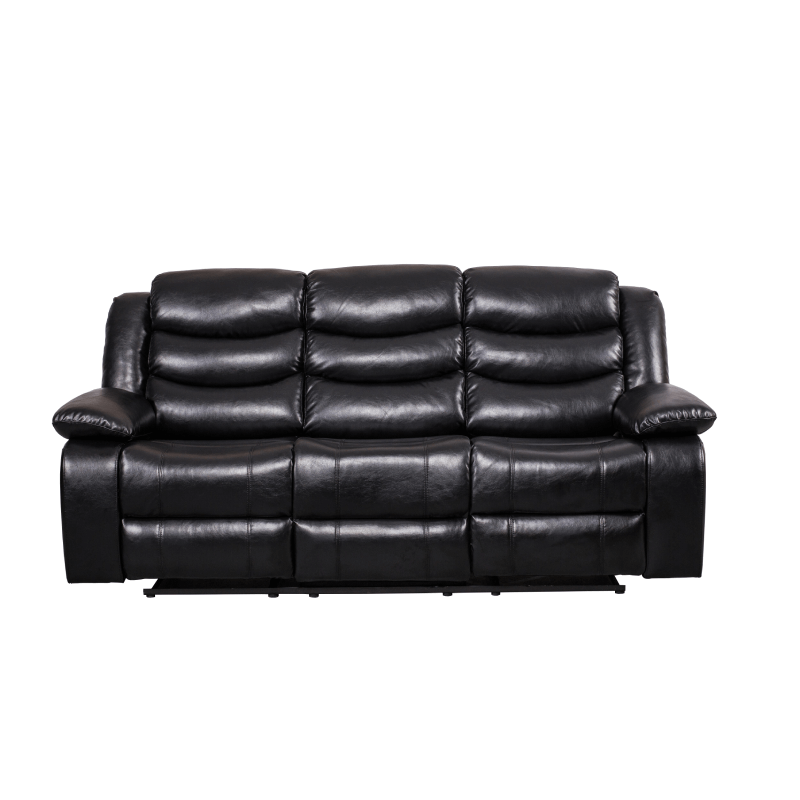 Black Breathable Faux Leather Sofa By Milton Green Stars