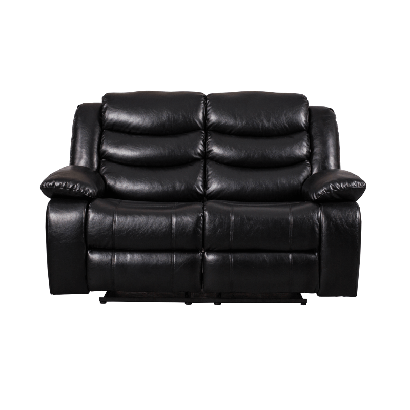 Black Breathable Faux Leather Loveseat By Milton Green Stars
