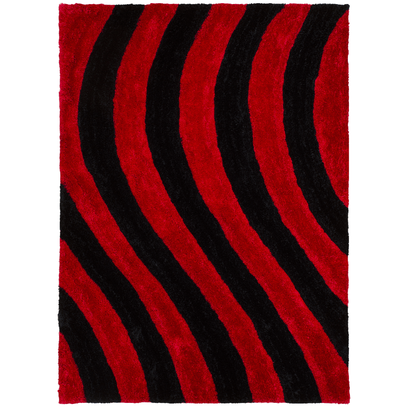 803 3D Shag in Red and Black Lava Rug 5×7