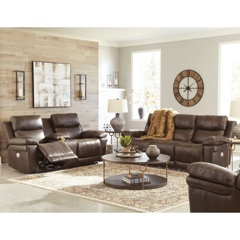 Edmar Power Reclining Sofa and Loveseat Set with Adjustable Headrest By Ashley