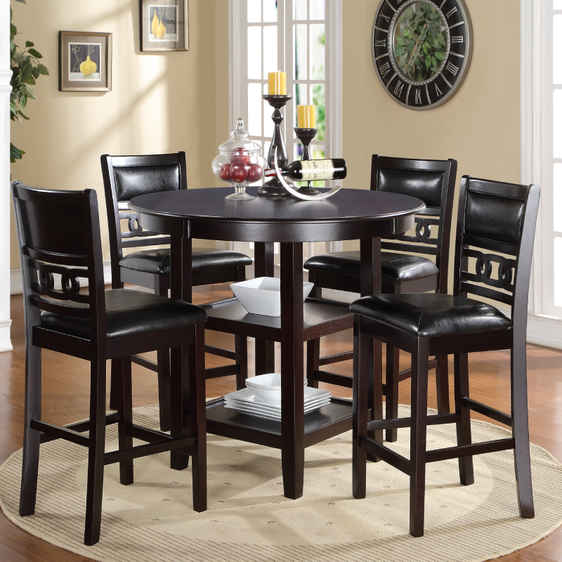 Gia Ebony 5 Piece Counter Height Dining Set By New Classic