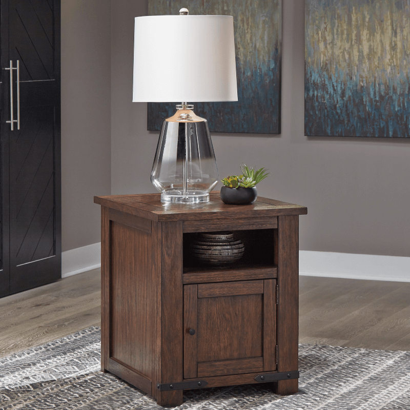 Budmore End Table with USB Ports & Outlets By Ashley