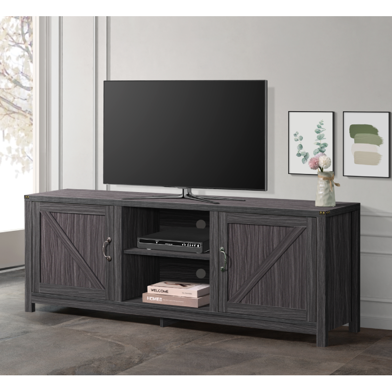 70″ Faux Wood TV Stand In Grey By Milton Green Stars