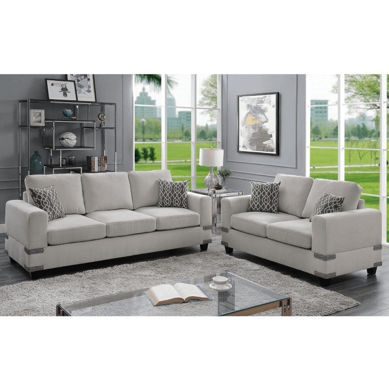 Sofa and Loveseat Set By Poundex