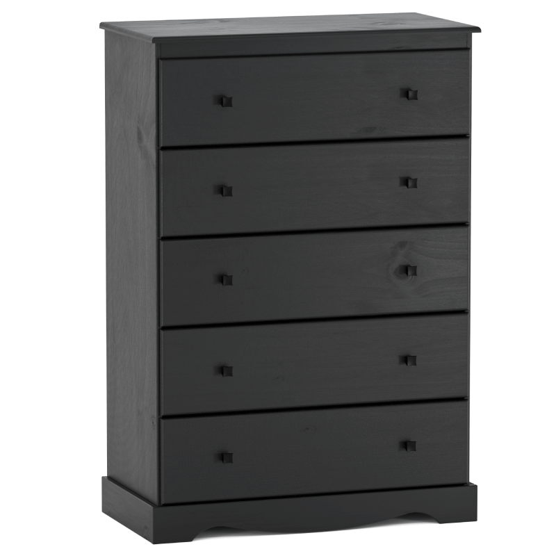 5 Drawer Chest in Black By Casa Blanca