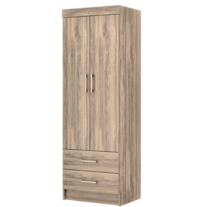 Closet with 2 Drawers In Rustic Oak By Casa Blanca
