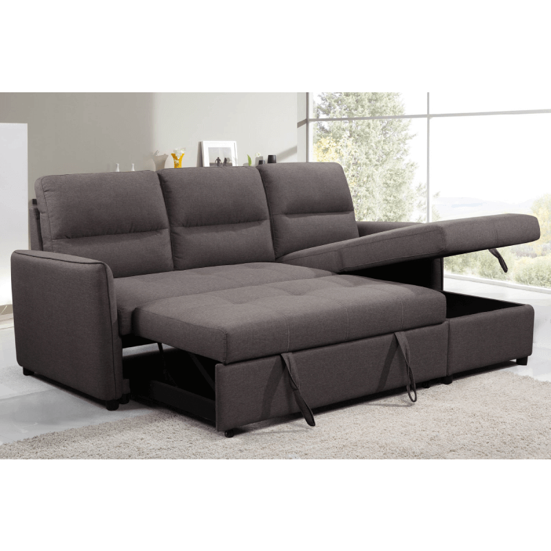 Aletta Sofa Chaise Sleeper By Primo storage open and sleeper out product image