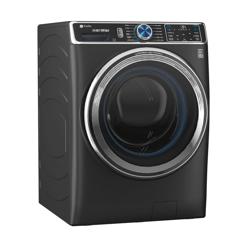 GE Profile™ 5.3 cu. ft. Capacity Smart Front Load ENERGY STAR® Steam Washer with Adaptive SmartDispense™ UltraFresh Vent System Plus™ with OdorBlock™ angled product image