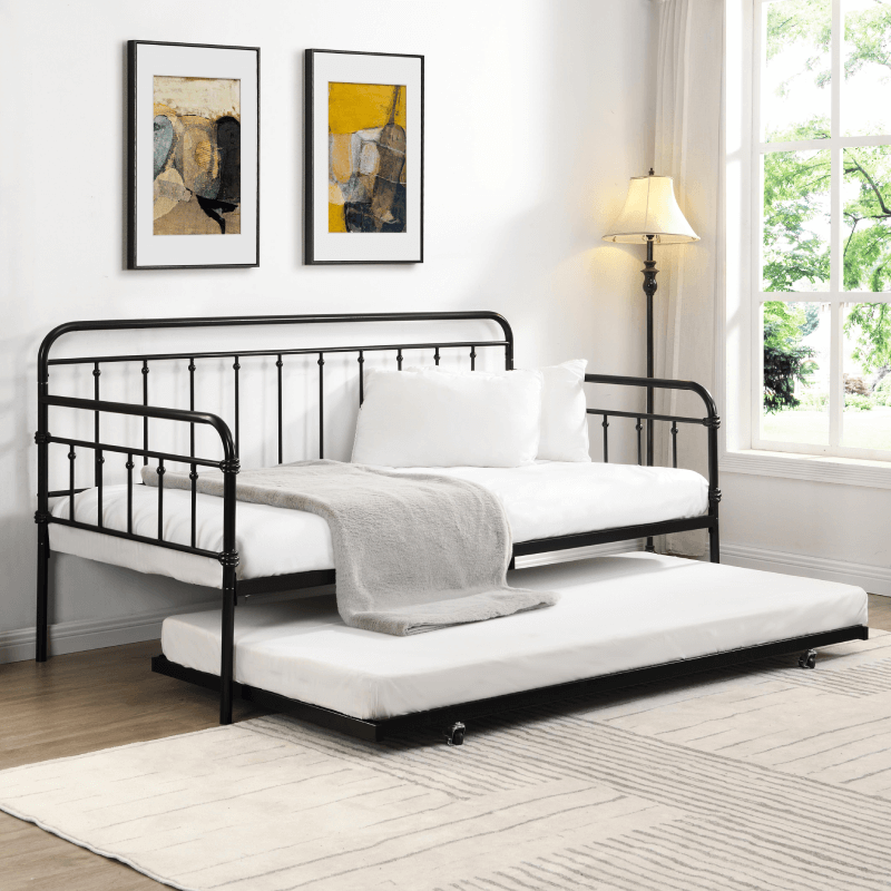 Metal Daybed with Trundle By Milton Green Stars