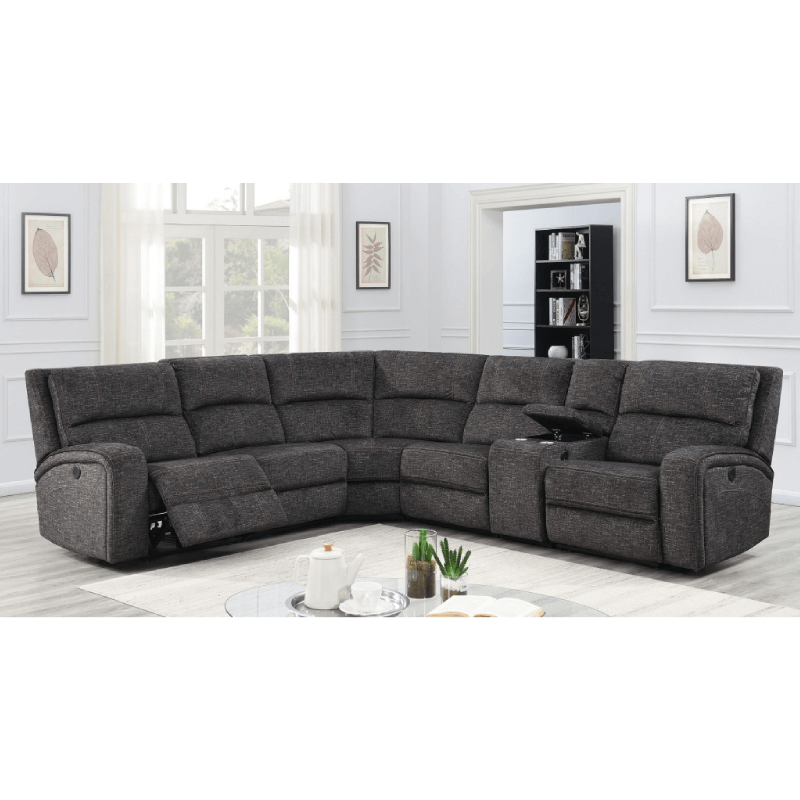 Solari in Grey Modular Sectional with 2 Power Recliners and 1 Manual Recliner By WFI