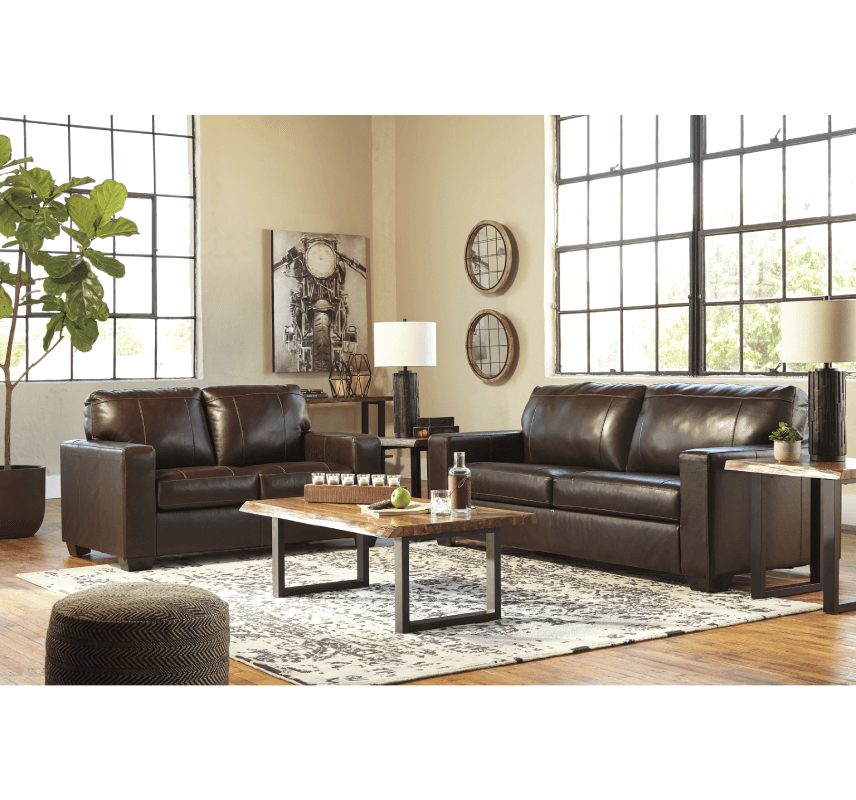 Morelos Leather Match Sofa and Loveseat Set By Ashley