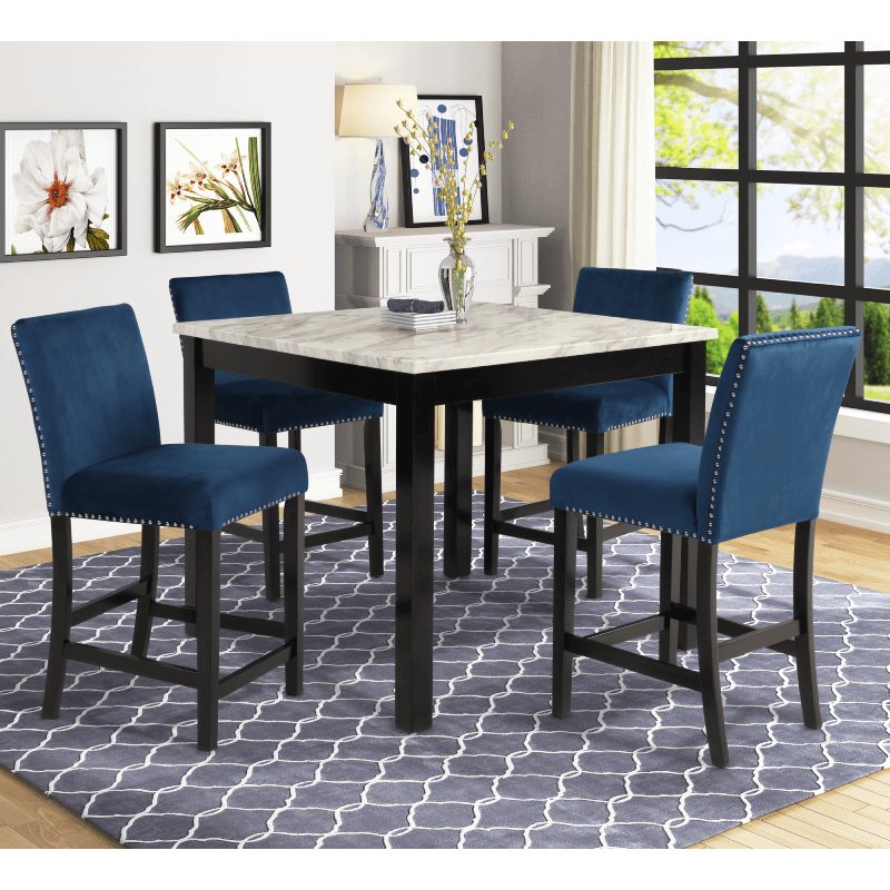 Celeste Espresso 5 Piece Counter Height Dining Set By New Classic
