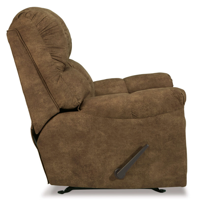 Brown Potrol Recliner By Ashley Furniture no background side angle product image