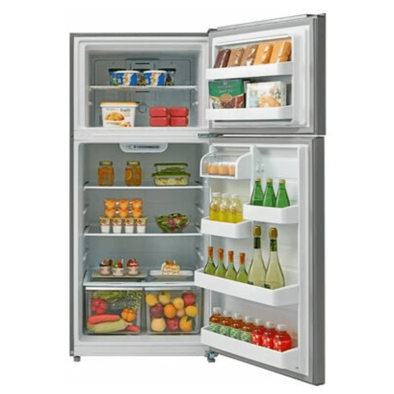 Conservator 18 Cu. Ft. Top Mount Refrigerator door open with food product image