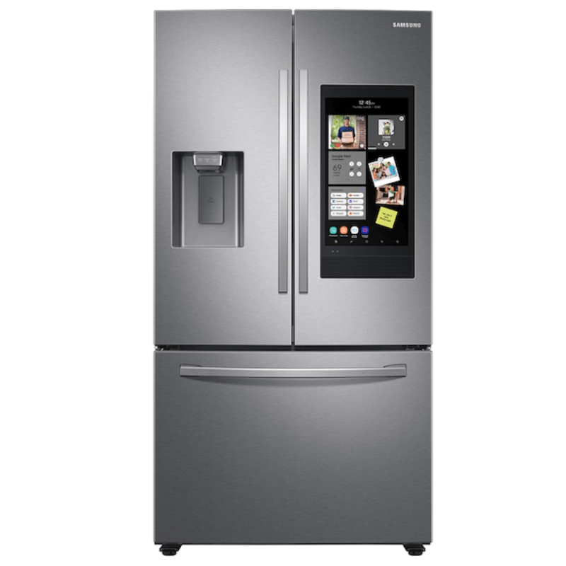 Samsung 26.5 cu. ft. Large Capacity 3-Door French Door Refrigerator with Family Hub™ and External Water & Ice Dispenser in Stainless Steel