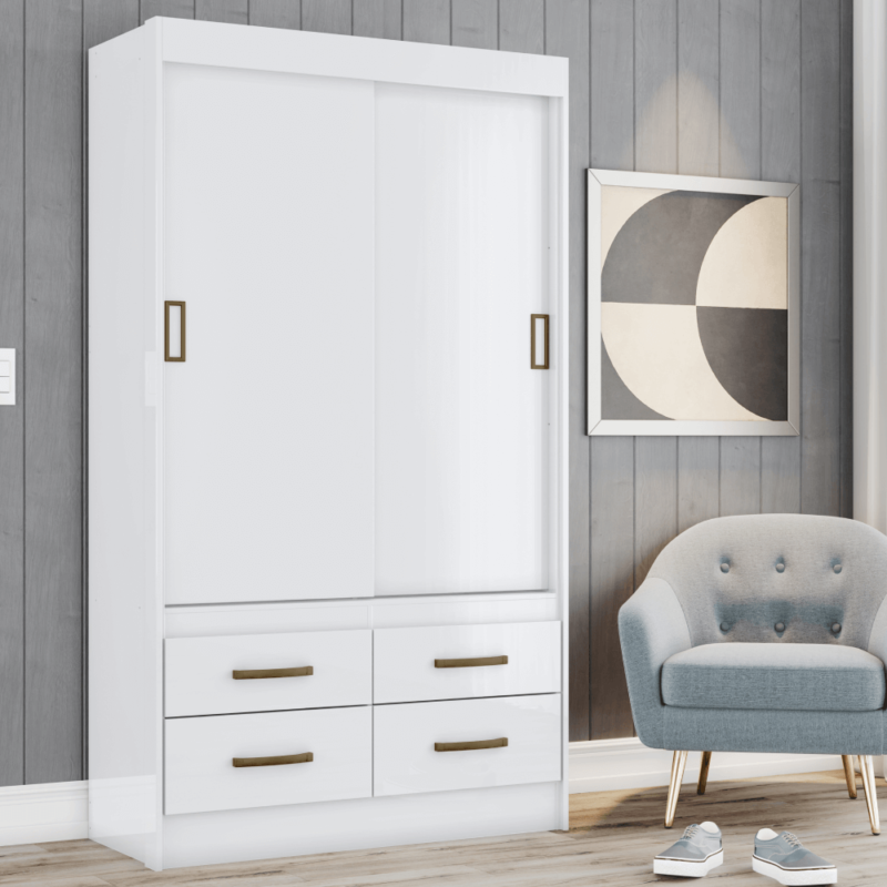 Large Wardrobe in White Finish By Casa Blanca product image
