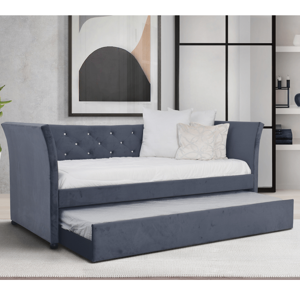 Daybed in Slate Fabric By Milton Green Stars