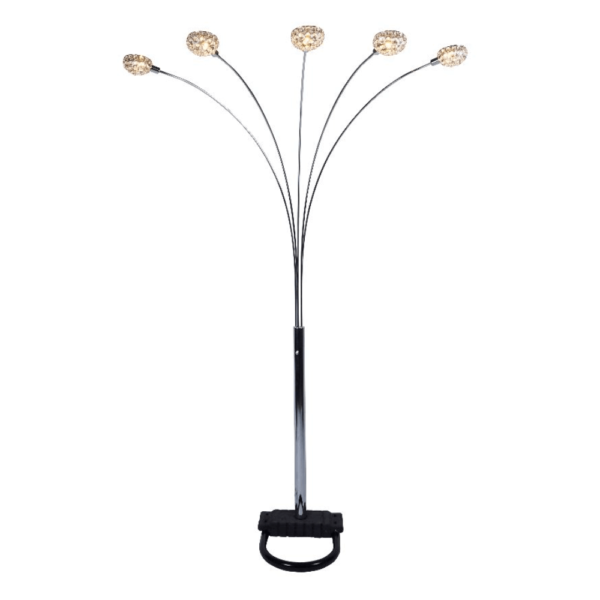 Floor Lamp in Chrome and Glass Finish By Crown Mark product image