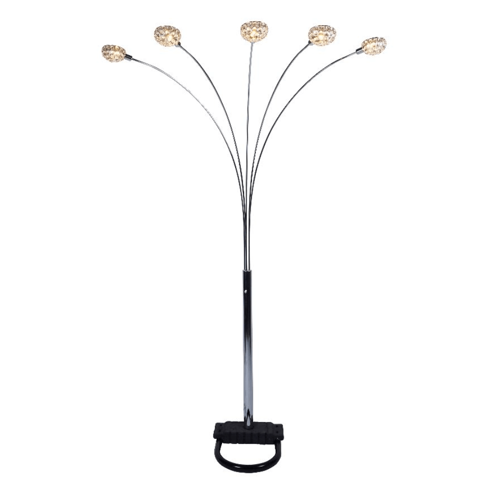 Floor Lamp in Chrome and Glass Finish By Crown Mark
