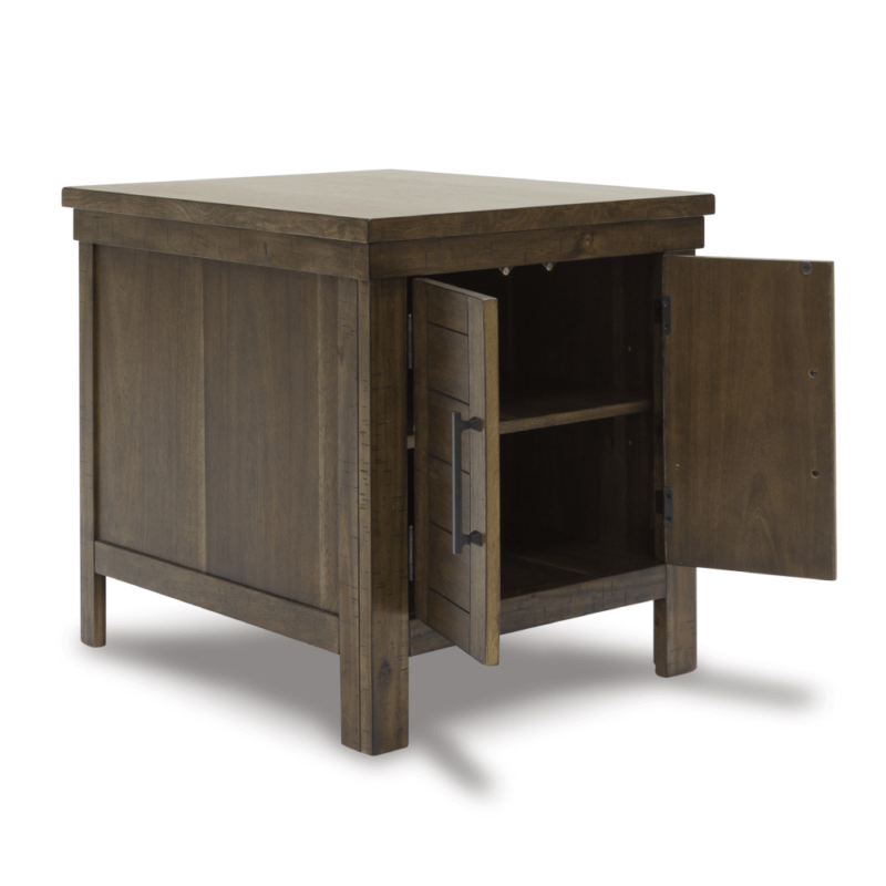 Moriville End table with 2 Door and Shelf doors open product image