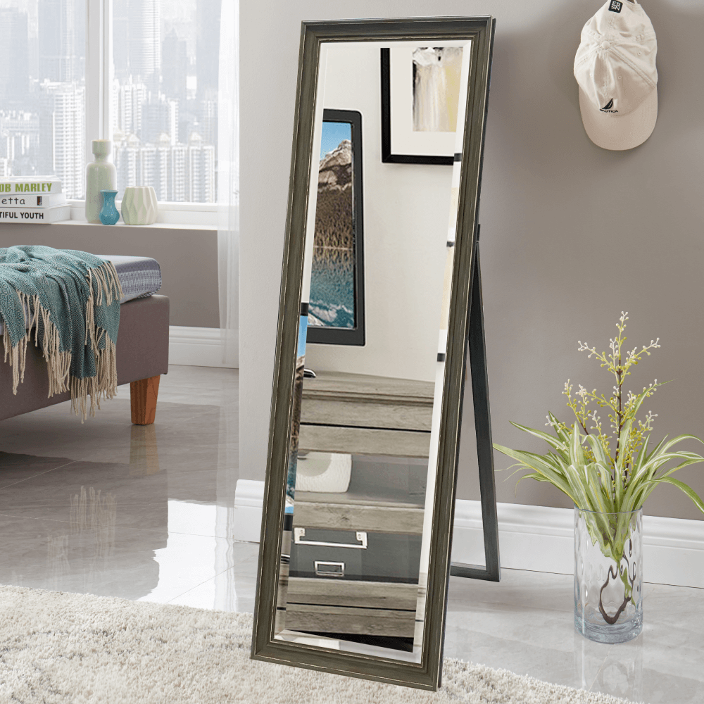 Full Length Standing Mirror in Antique Grey By Martin Svensson Home