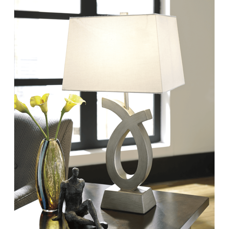 Amasai Table Lamps in Silver By Ashley in room product image