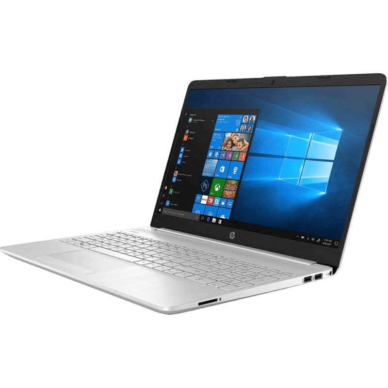 HP 15 Business Laptop 15.6" HD Touchscreen 11th Gen 16GB RAM, 2TB PCIe SSD,  open and angled product image