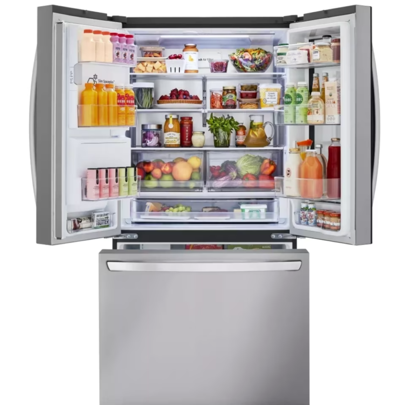 LG 26 cu. ft. Smart InstaView Counter-Depth French Door Refrigerator LRFOC2606S doors open product image